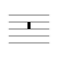 breve o Doppio totale riposo simbolo su personale piatto vettore isolato su bianca sfondo. musicale Appunti simbolo. musicale notazione. per apprendimento musica