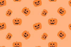 halloween carino zucca piatto seamless pattern design vettore