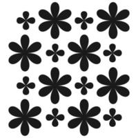 trifoglio nero fiore quattro e sei foglie. grafica vettoriale senza cuciture