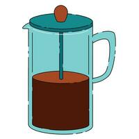 caffè francese stampa vettore. caffè creatore per caffè negozio, caffetteria, caffè piatto stile illustrazione vettore