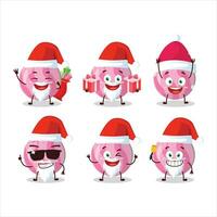 Santa Claus emoticon con rosa caramella cartone animato personaggio vettore