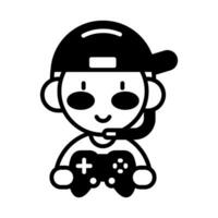 bambino gamer icona nel vettore. illustrazione vettore