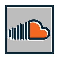 soundcloud vettore di spessore linea pieno buio colori