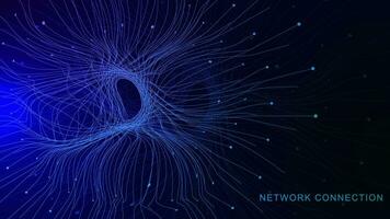 astratto digitale Tech e Rete connessione o comunicazione tecnologia concetto. grande dati visualizzazione. vettore illustrazione.