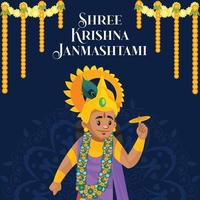 banner design del modello festival indiano krishna janmashtami vettore