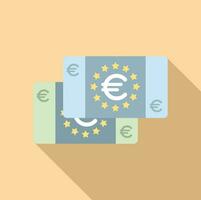 Euro denaro contante i soldi icona piatto vettore. sicuro credito vettore