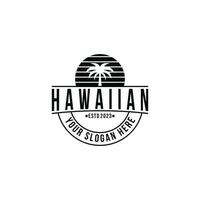 Vintage ▾ retrò hawaiano logo design idee vettore