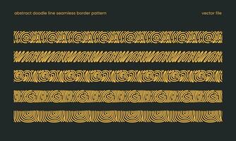 astratto scarabocchio linea antico tribù glifo confine senza soluzione di continuità modello impostato per design decorazione. africano o azteco tribù piace modello confine vettore illustrazione