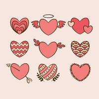 collezione di icone del cuore vettore