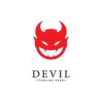 modello icona vettoriale logo diavolo rosso