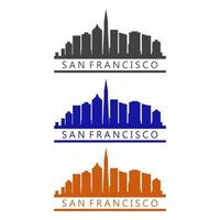 skyline di san francisco illustrato su sfondo bianco vettore