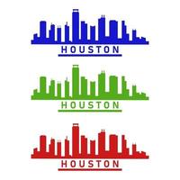 skyline di Houston illustrato su sfondo bianco vettore