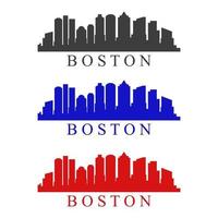 skyline di Boston illustrato su sfondo bianco vettore