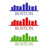 skyline di Boston illustrato su sfondo bianco vettore