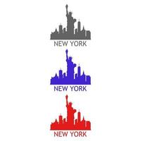 skyline di new york illustrato su sfondo bianco vettore