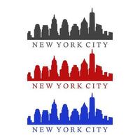 skyline di new york illustrato su sfondo bianco vettore