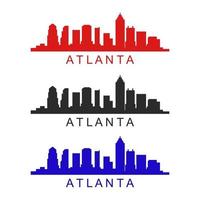 skyline di atlanta illustrato su sfondo bianco vettore