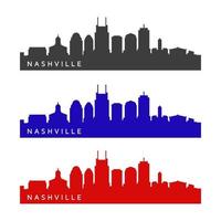 skyline di nashville illustrato su sfondo bianco vettore