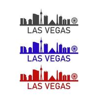 skyline di las vegas illustrato su sfondo bianco vettore