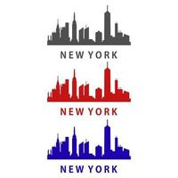 skyline di new york illustrato su sfondo bianco vettore