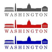 skyline di Washington illustrato su sfondo bianco vettore