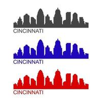 skyline di cincinnati illustrato su sfondo bianco vettore