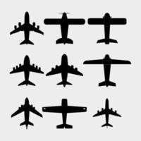 serie di aeroplani illustrati su sfondo bianco vettore