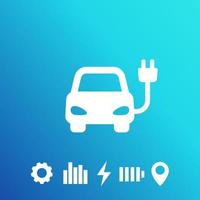 auto elettrica, ev, icona di trasporto pulito vettore