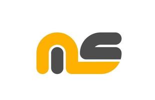giallo grigio combinazione logo lettera ms ms alfabeto design icon vettore