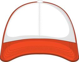 parte anteriore del berretto da baseball arancione bianco di base isolato vettore