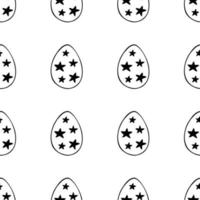 modello senza cuciture fatto dall'illustrazione disegnata a mano delle uova di Pasqua vettore