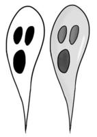 fantasma di halloween disegnato a mano divertente e spaventoso vettore