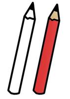 illustrazione vettoriale penna rossa disegnata a mano isolata in uno sfondo bianco