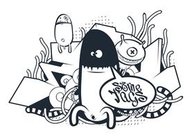 graffiti doodle art vettore