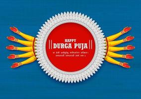 dea durga faccia in felice durga puja subh navratri indiano religioso vettore