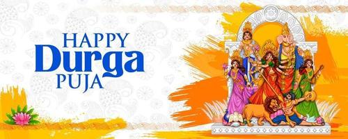 dea durga faccia in felice durga puja subh navratri indiano religioso vettore