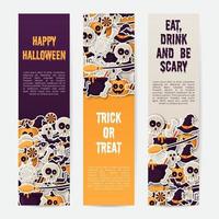 set di banner di halloween felice. illustrazione vettoriale