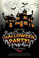 poster di festa di halloween con castello infestato. illustratore vettoriale eps 10