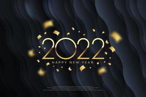 2022 felice anno nuovo design elegante. vettore