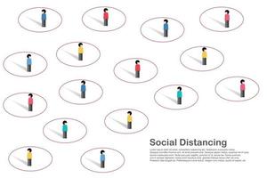 prevenzione del distanziamento sociale corona virus covid-19. illustratore vettoriale