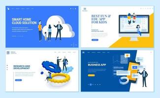 set di modelli di pagine web di design piatto vettore