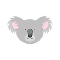 simpatico viso di koala addormentato. testa di orso australiano in stile infantile vettore