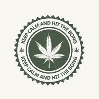 Emblema di cannabis vettore