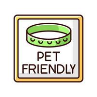 segno area pet friendly icona colore rgb vettore