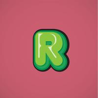 Carattere comico verde da un fontset, illustrazione di vettore