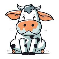 carino cartone animato mucca. vettore illustrazione. isolato su bianca sfondo.