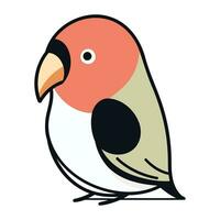 ciuffolotto uccello cartone animato icona. animale carino e creatura tema. isolato design. vettore illustrazione