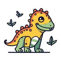 carino cartone animato dinosauro. vettore illustrazione nel piatto stile. isolato su bianca sfondo.