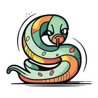 carino cartone animato serpente. vettore illustrazione isolato su un' bianca sfondo.