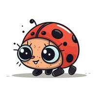 carino cartone animato coccinella. vettore illustrazione. isolato su bianca sfondo.